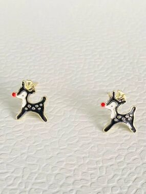 Rudolph The Red Nosed Reindeer Christmas Stud Earrings New